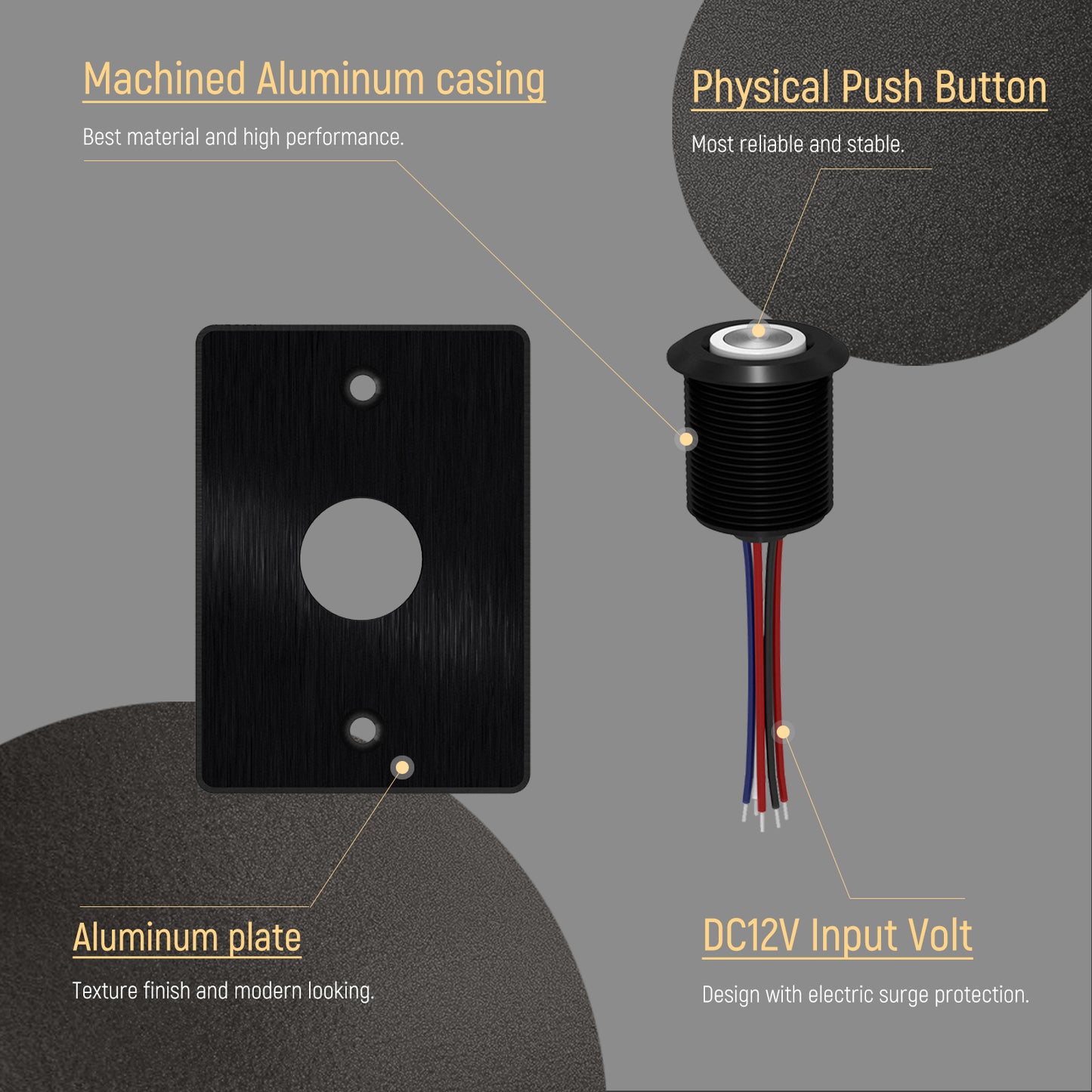 acegoo 12V Bi-color PWM Dual-mode Dimmer Switch Push Button Dimmer Full Aluminum, DC12V 6A (Note:Works with acegoo 12V Bi-color Puck Lights)