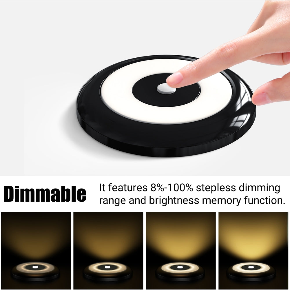 12V LED Ceiling Dome Light Dimmable, RV Boat 3”Under Cabinet Down Light, Surface Mount Ceiling Light, Inbuilt Dimmer Switch & Blue Nightlight, CRI90 Black