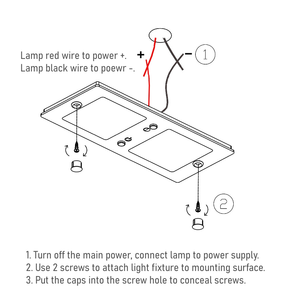 12V LED Ceiling Dome Light Dimmable Acrylic Lamp, 3000K/5500K&Blue Light, 20x9cm CRI90 Surface Mount