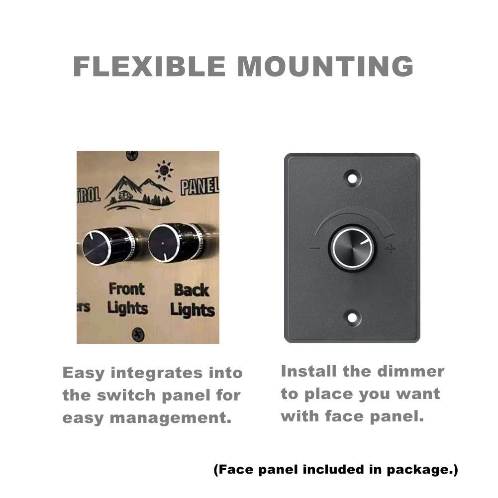 12V Dimmer Switch LED Light Dimmer, Rotary Dimming Switch for RV Boat Truck Van LED Lighting 6A