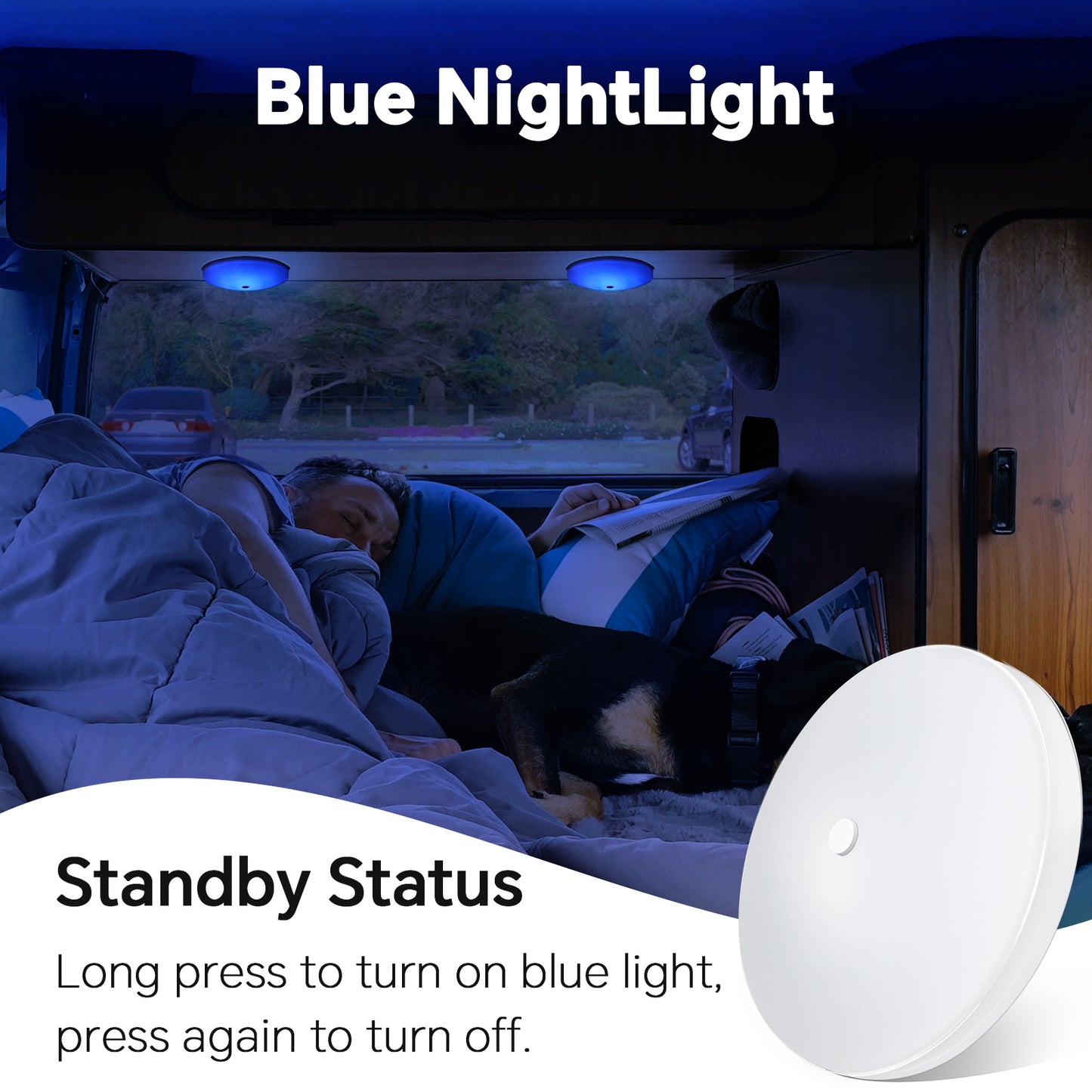 12V LED Ceiling Dome Light Dimmable 3CCT 4.5'' RV Boat Light, 3000K/4500K/6000K Switchable with Blue Nightlight for Motorhome Camper Trailer Boat