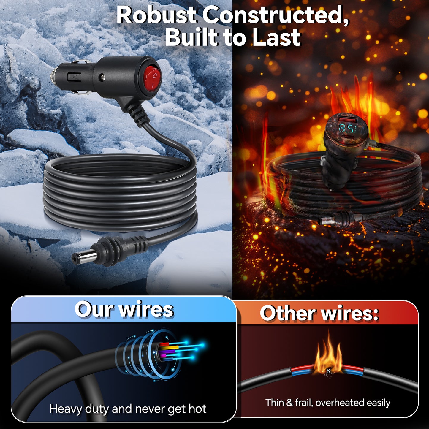 Starlink Mini Power Cable to Cigarette Lighter Plug w/ Switch, 3M/10FT 16AWG 12-24V Starlink Mini Power Cable DC to Cigarette Lighter Adapter for Car RV Boat Truck Camper