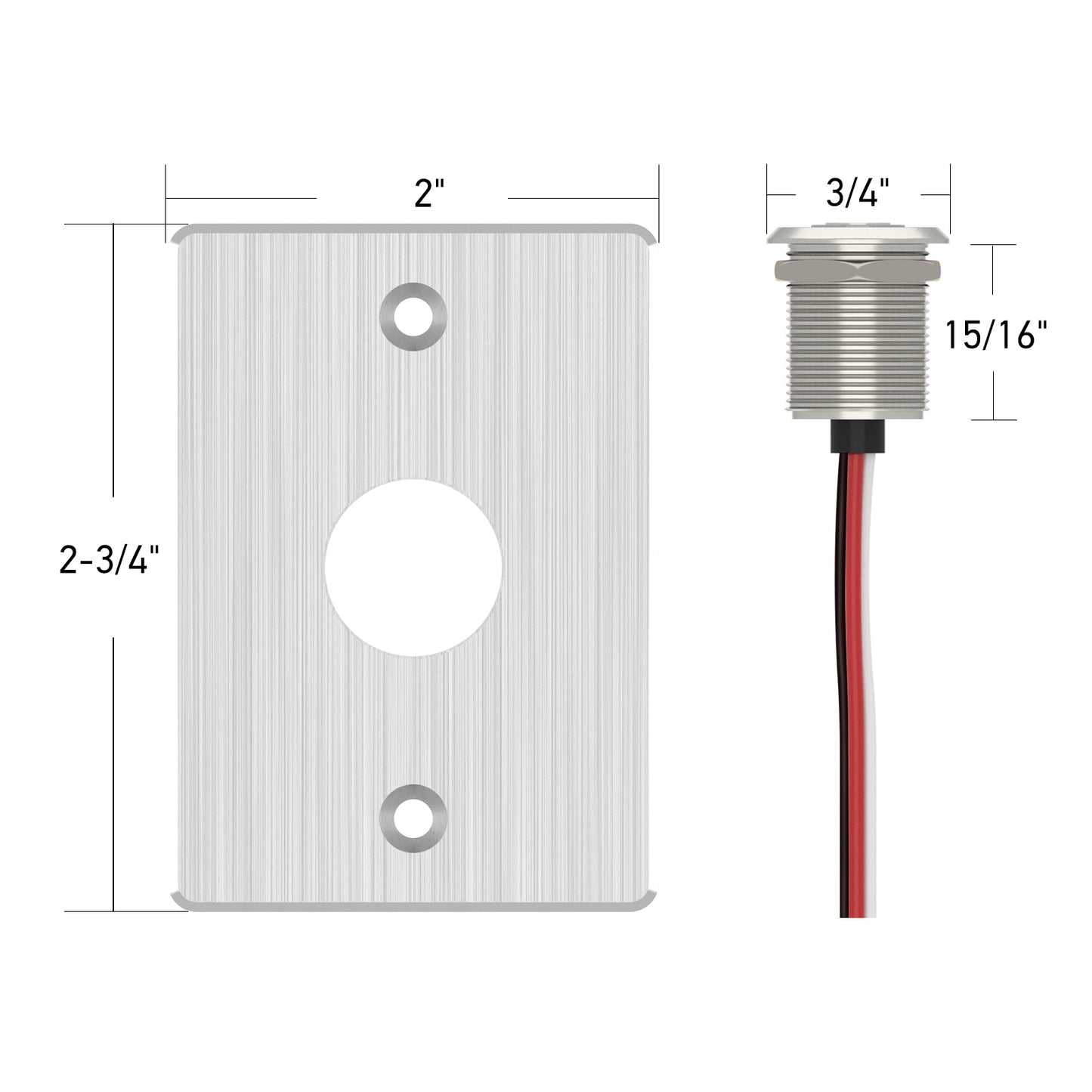 12V Dimmer Switch PWM Low Side, Push Button Dimmer for RV Boat Lighting & Led Strip Light, 6A Full Aluminum with Red Ring Light