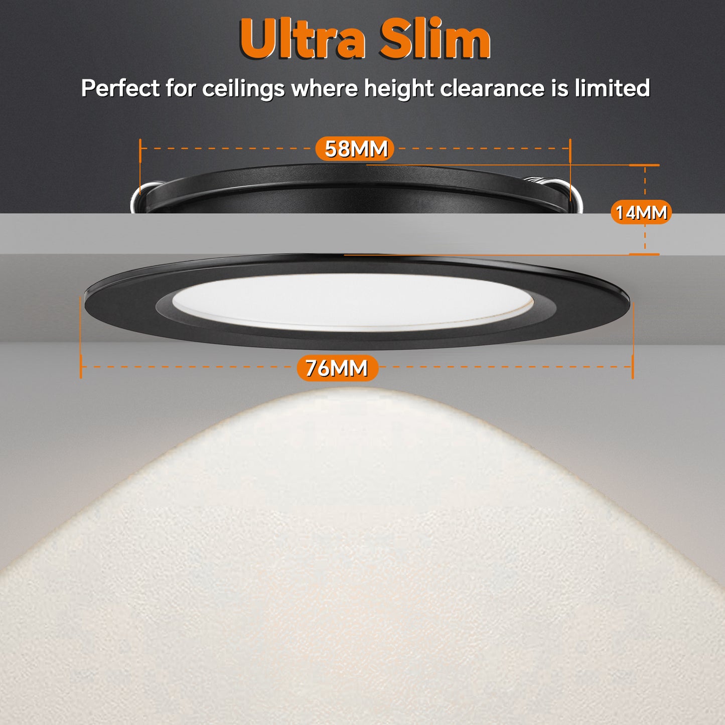 acegoo 12V Bi-color 3” Recessed Puck Light for RV Boat Camper Van, 3W CRI90+ Dual Color (Note:Works with acegoo 12V dual-mode dimmer)