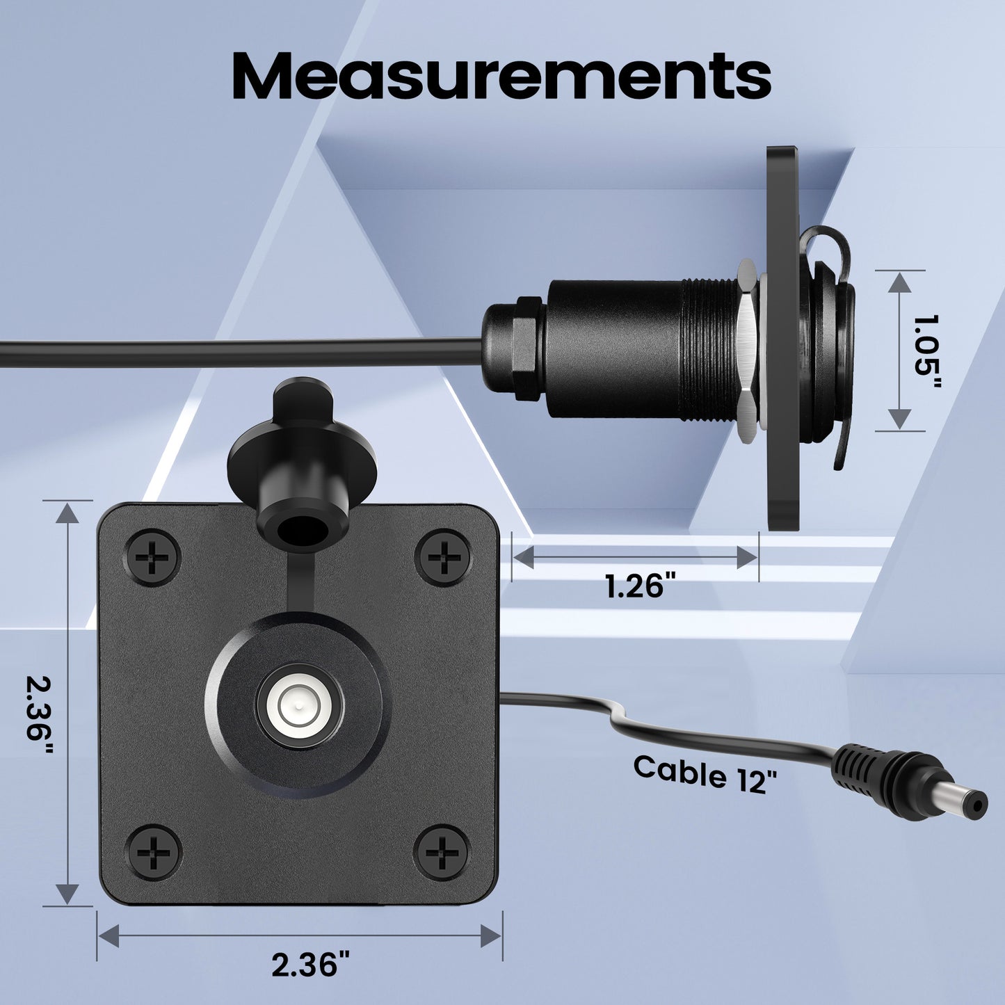 Waterproof Wall Socket Passthrough for Starlink Mini, Aluminum DC 5.5 x 2.1 Female Power Connector Outlet