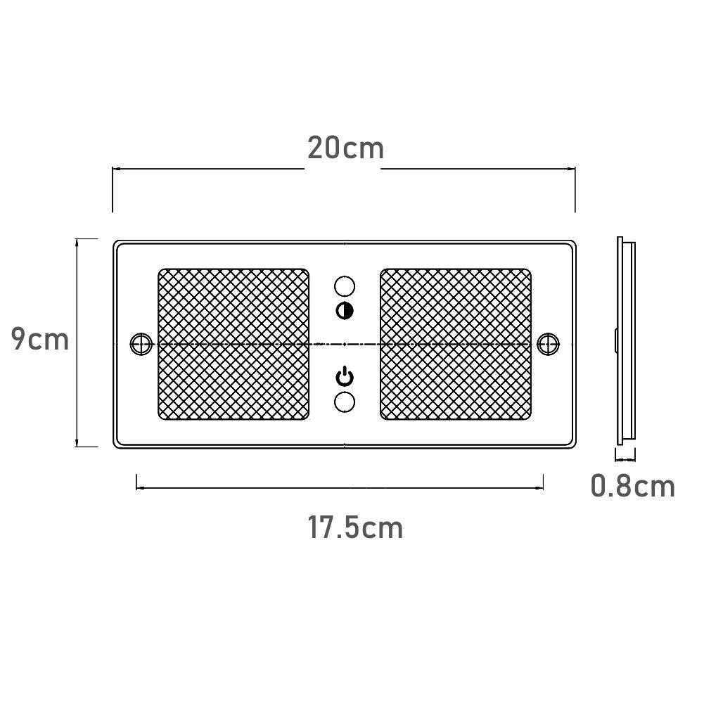 12V LED Ceiling Dome Light Dimmable Acrylic Lamp, 3000K/5500K&Blue Light, 20x9cm CRI90 Surface Mount
