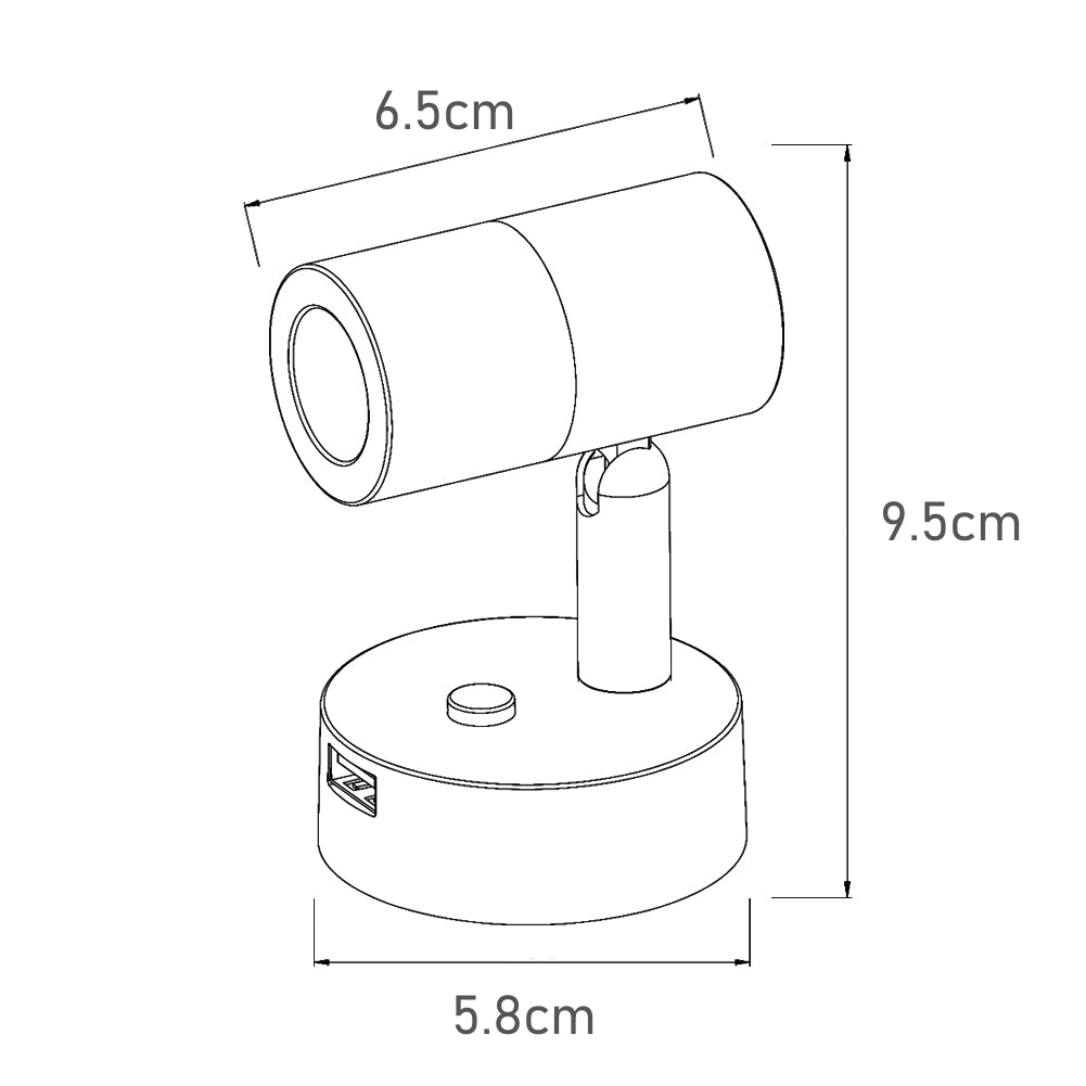 12V LED Reading Light, RV Bedside Swivel Wall Lamp Built-in High-Speed USB Charger, Frosted Acrylic Press Dimmer Switch, Black
