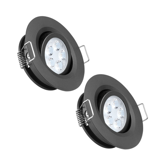 Swivel RV Light Recessed Puck Light 12V LED Spotlight RV Interior Light, 36° Beam Angle Vertical 70° Adjustment,Full Aluminum Downlights,Diameter 2-3/4 Inch Black
