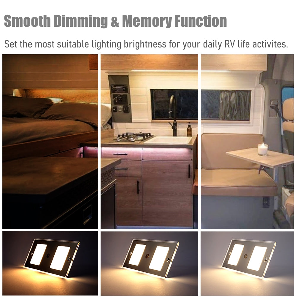 12V LED Ceiling Dome Light Dimmable Acrylic Lamp, 3000K/5500K&Blue Light, 20x9cm CRI90 Surface Mount