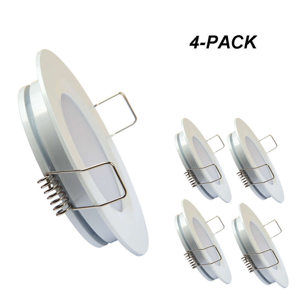 Homdec 12 Volt RV LED Recessed Ceiling Light, 3-Inch RV Puck Light, Dimmable 4W 4000K Cool White, RV Flush Mount Interior Light For RV Boat Trailer Camper Motorhome Truck Yacht Van,1Pack