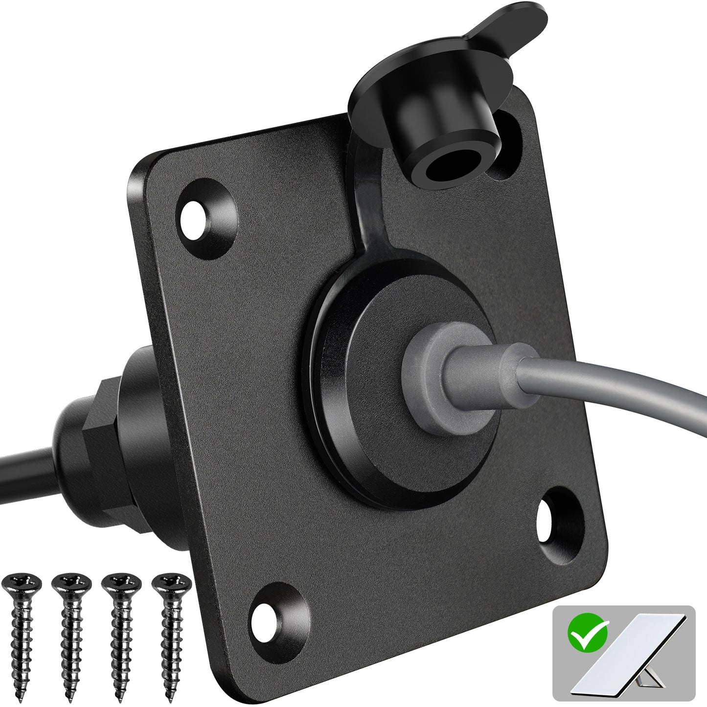 Waterproof Wall Socket Passthrough for Starlink Mini, Aluminum DC 5.5 x 2.1 Female Power Connector Outlet