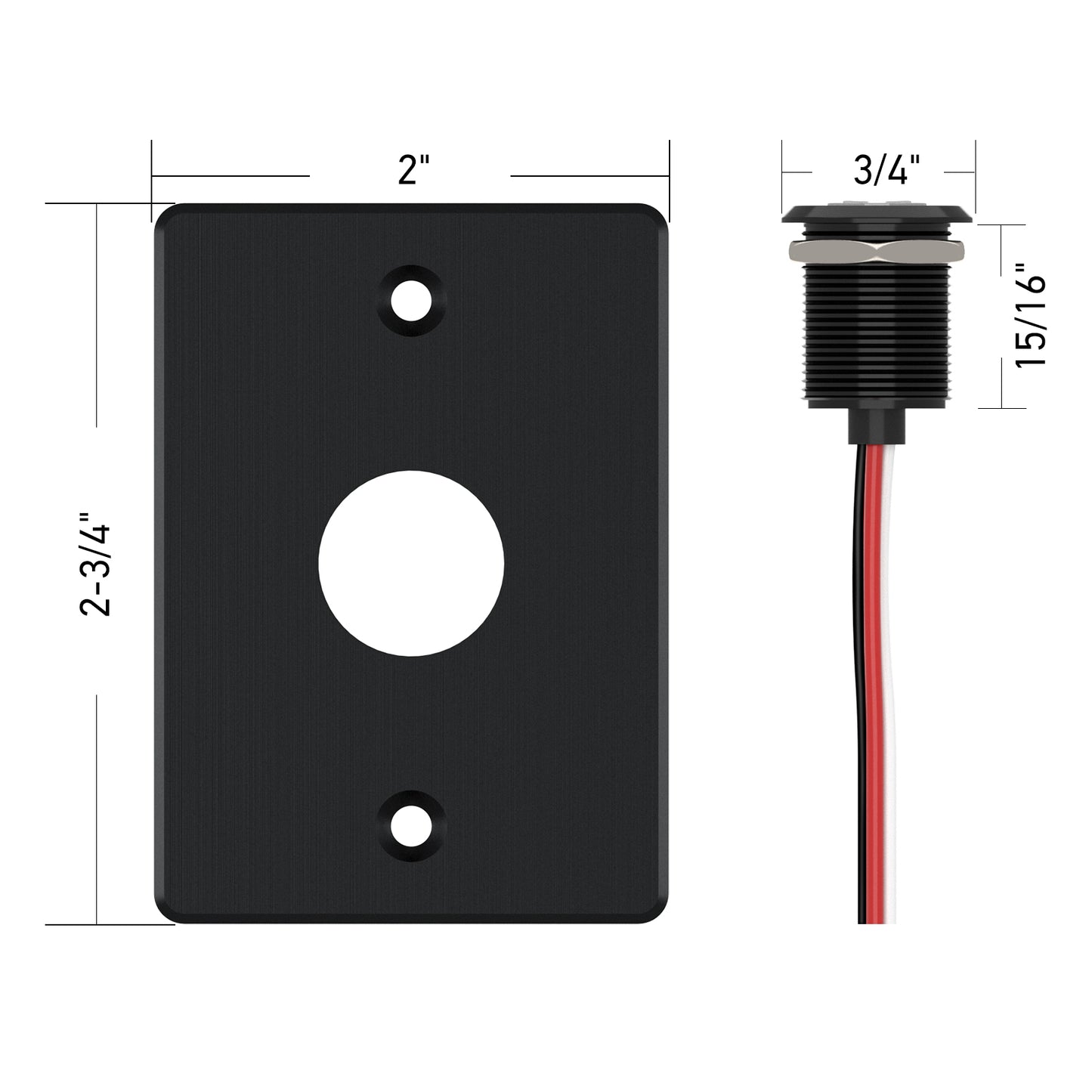 12V PWM Dimmer Switch Low Side, Push Button Dimmer for RV Boat Lighting & Led Strip Light, 6A Full Aluminum with Red Ring Light