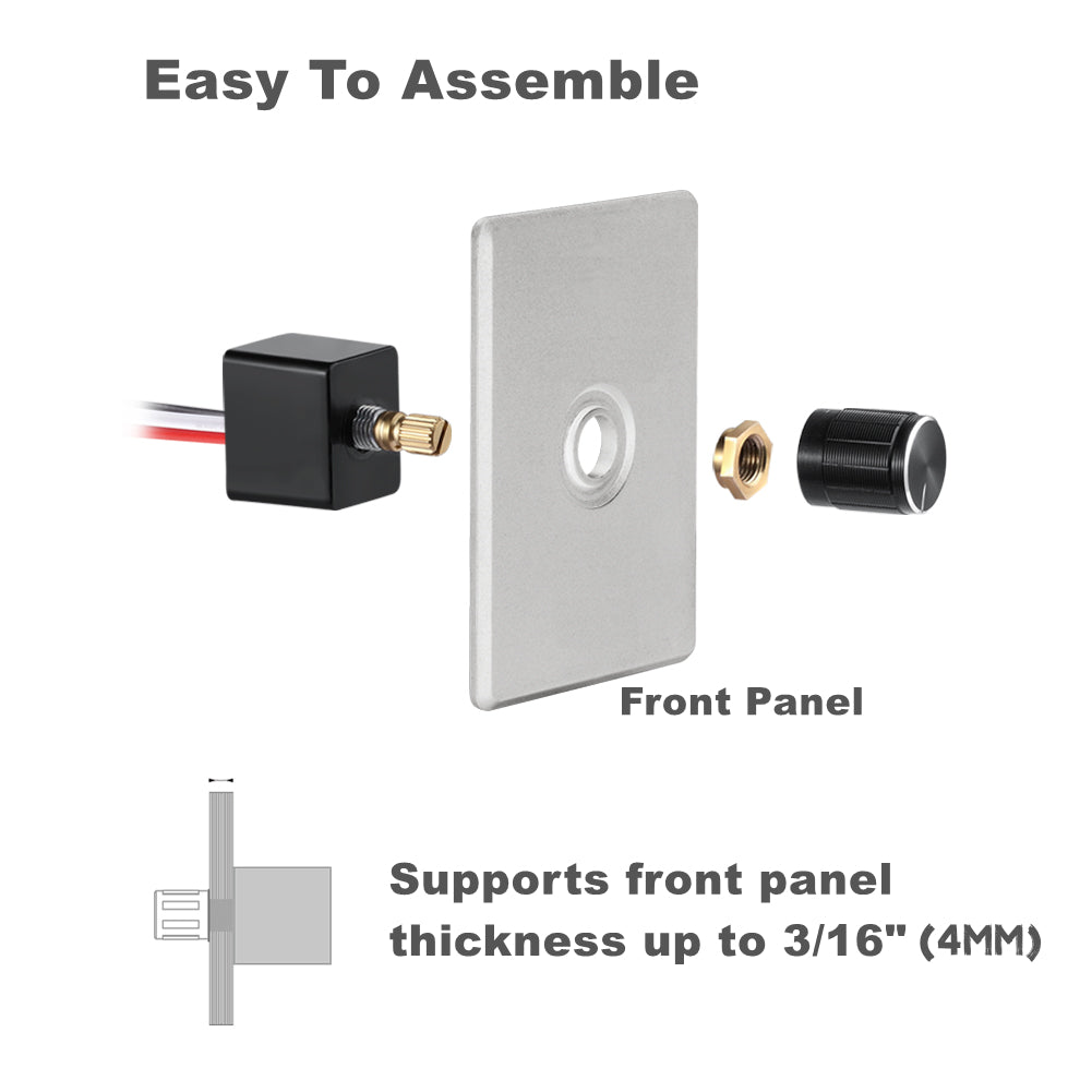 12V Light Dimmer, Rotary Dimming Switch for RV Boat Truck Van LED Lighting 6A