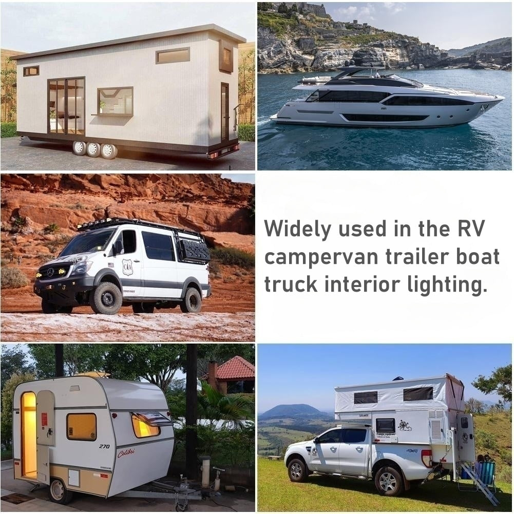 12V LED Reading Light RV Flexible Gooseneck Reading Lamp Built-in USB Quick Charger, DC12-24V, Hard-wired for Boat Van Caravan Car