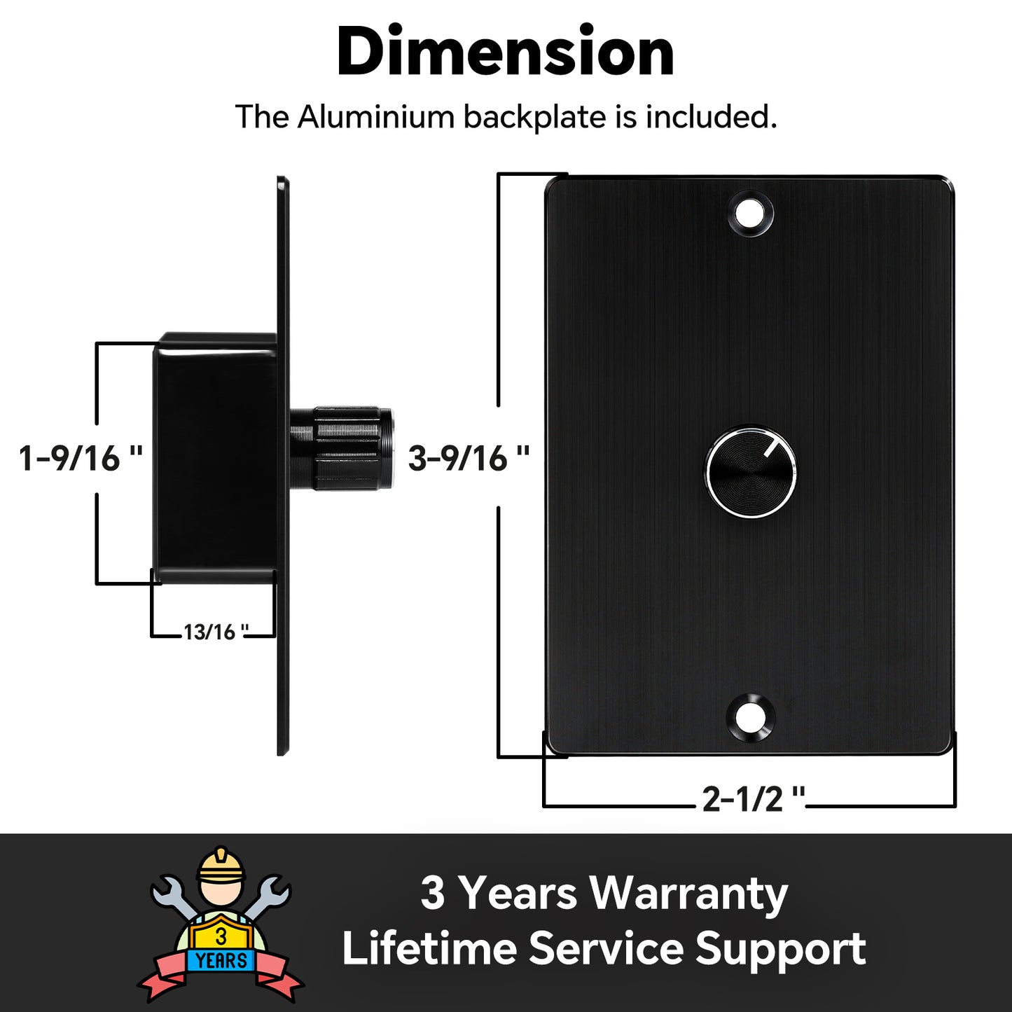 12V Dimmer Switch, 10A RV Light High-side PWM Dimmer, Perfect for Caravan Van Boat Truck Cars Strip Light and 12V LED Light Fixture, Rotary Dimming