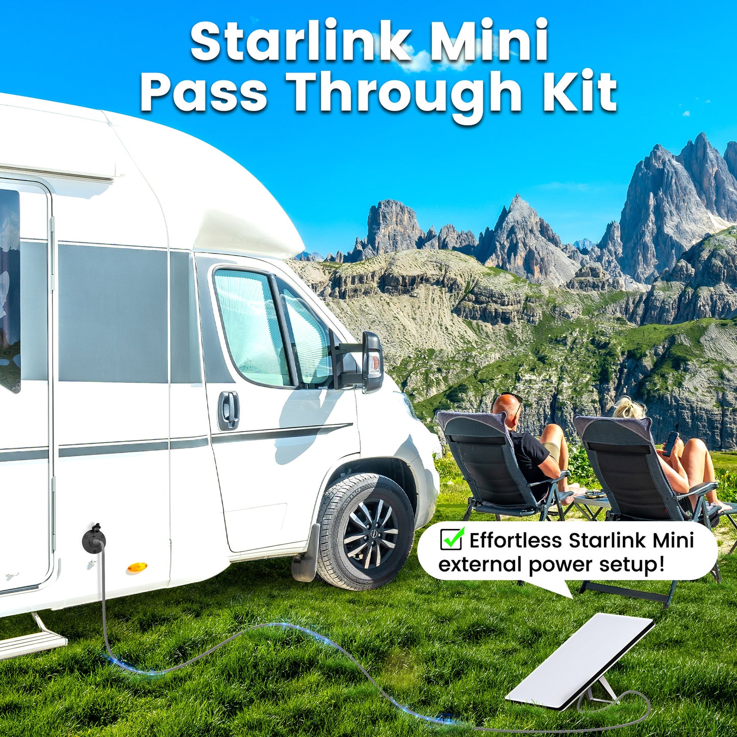 for Starlink Mini DC Female Power Socket, Aluminum Wall Pass Through Kit
