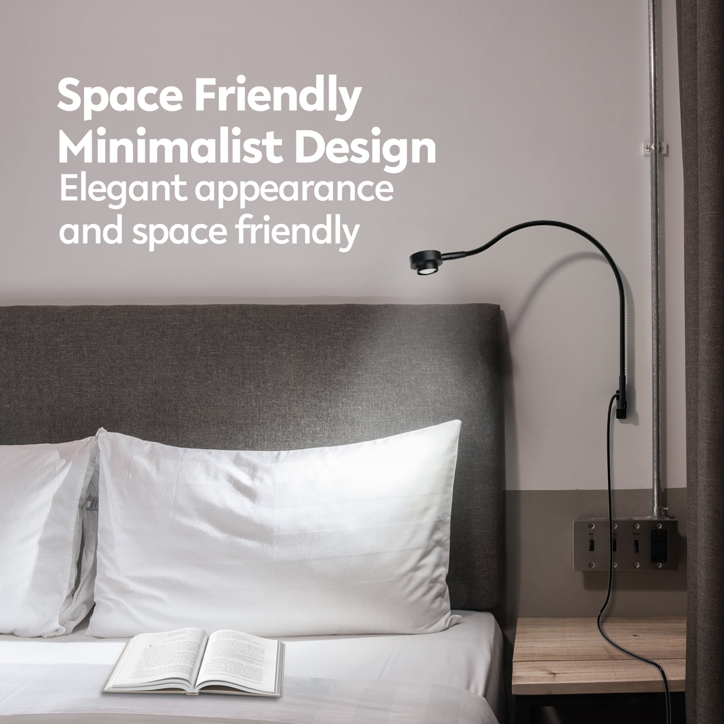 Bedside LED Reading Light, 2700K/4000K/6000K/Amber