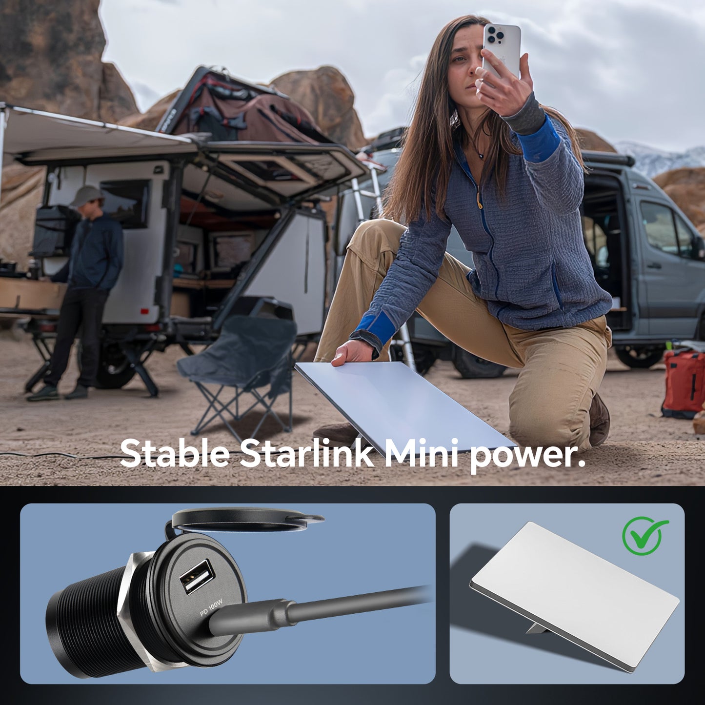 118W 12V USB Socket Aluminum Outlet, 100W PD3.0 USB-C & 18W QC3.0 USB-A