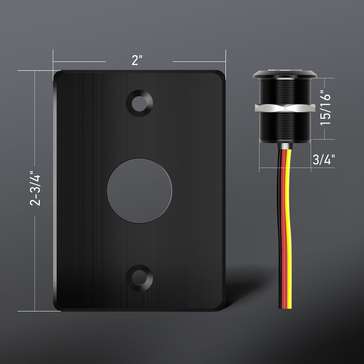 12V Dimmer Switch High Side, Push Button Dimmer for RV Boat Lighting & Led Strip Light, 6A Full Aluminum with Red Ring Light