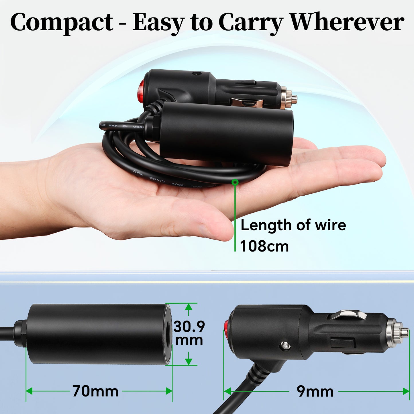 for Starlink Mini 12V Power Adapter, Car Cigarette Lighter Plug Step-up Converter, 12V to 30V Aluminum Voltage Booster for Starlink Mini, Waterproof & Portable