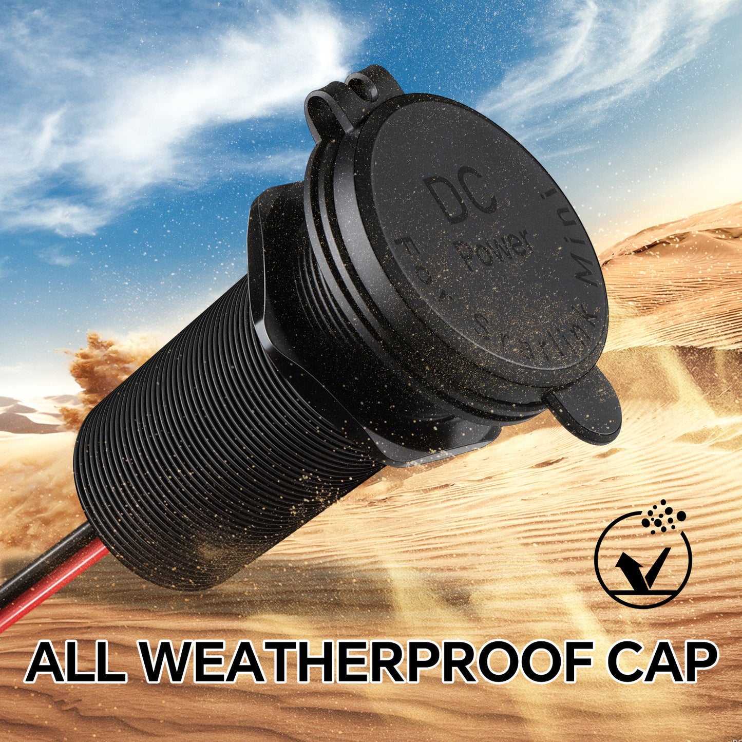 tarlink Mini 12V Adapter Recessed Mount, DC 12V to 30V Step Up Converter Waterproof & Aluminum