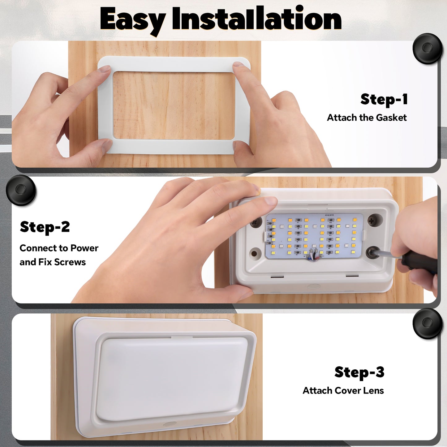 Porch Light LED Dual Color(White/Amber) Switchable 12V, No Switch Exterior Utility Replacement Light for RV Trailer Camper Motorhome, 410 Lumen IP66 Waterproof, White