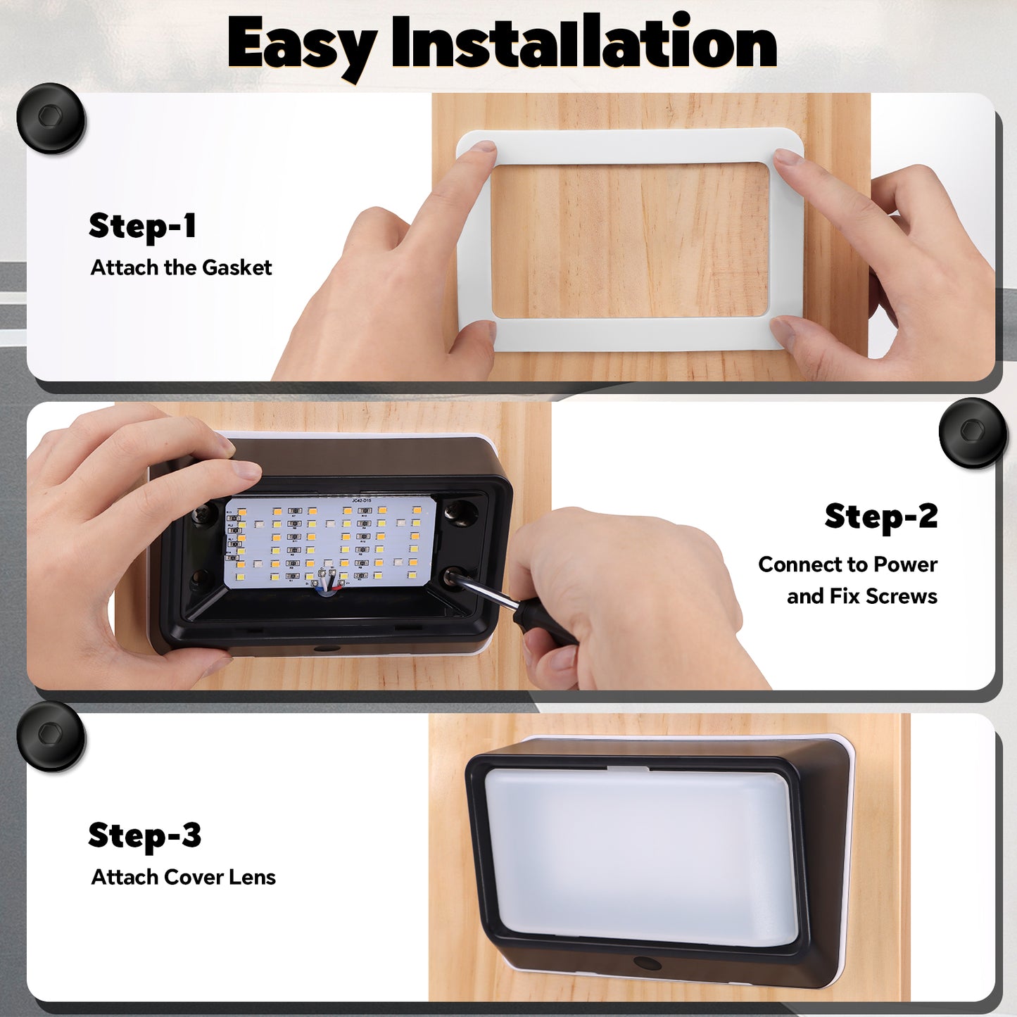 RV Porch Light LED Dual Color(White/Amber) Switchable 12V, No Switch Exterior Utility Replacement Light for RV Trailer Camper Motorhome, 410 Lumen IP66 Waterproof, Black