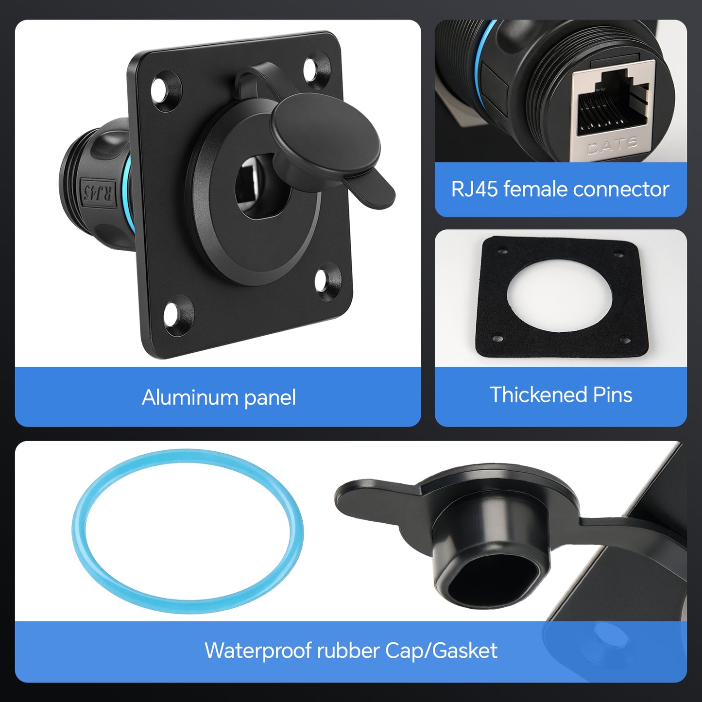 Waterproof Pass Through RJ45 Wall Socket for Starlink Gen3