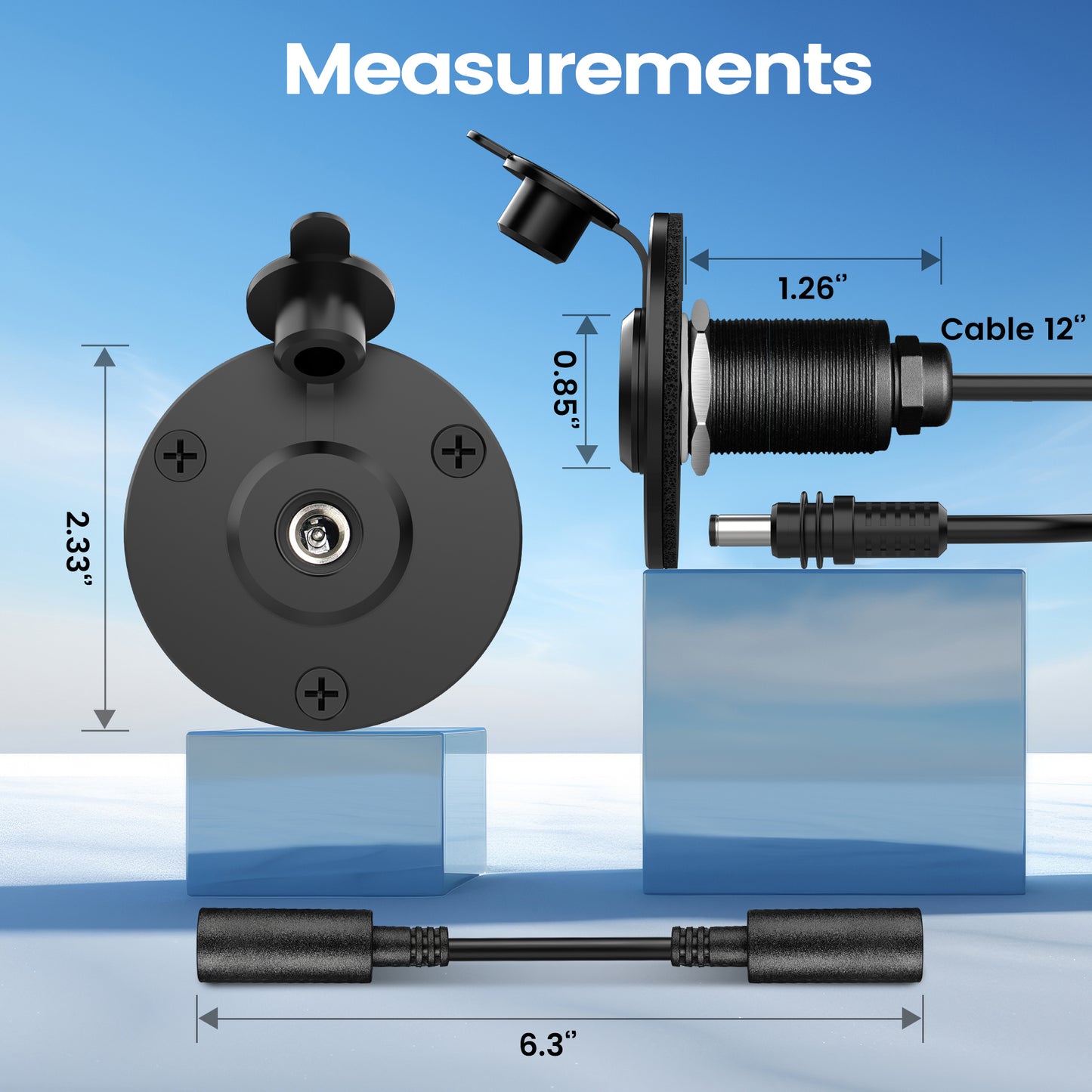 for Starlink Mini DC Female Power Socket, Aluminum Wall Pass Through Kit