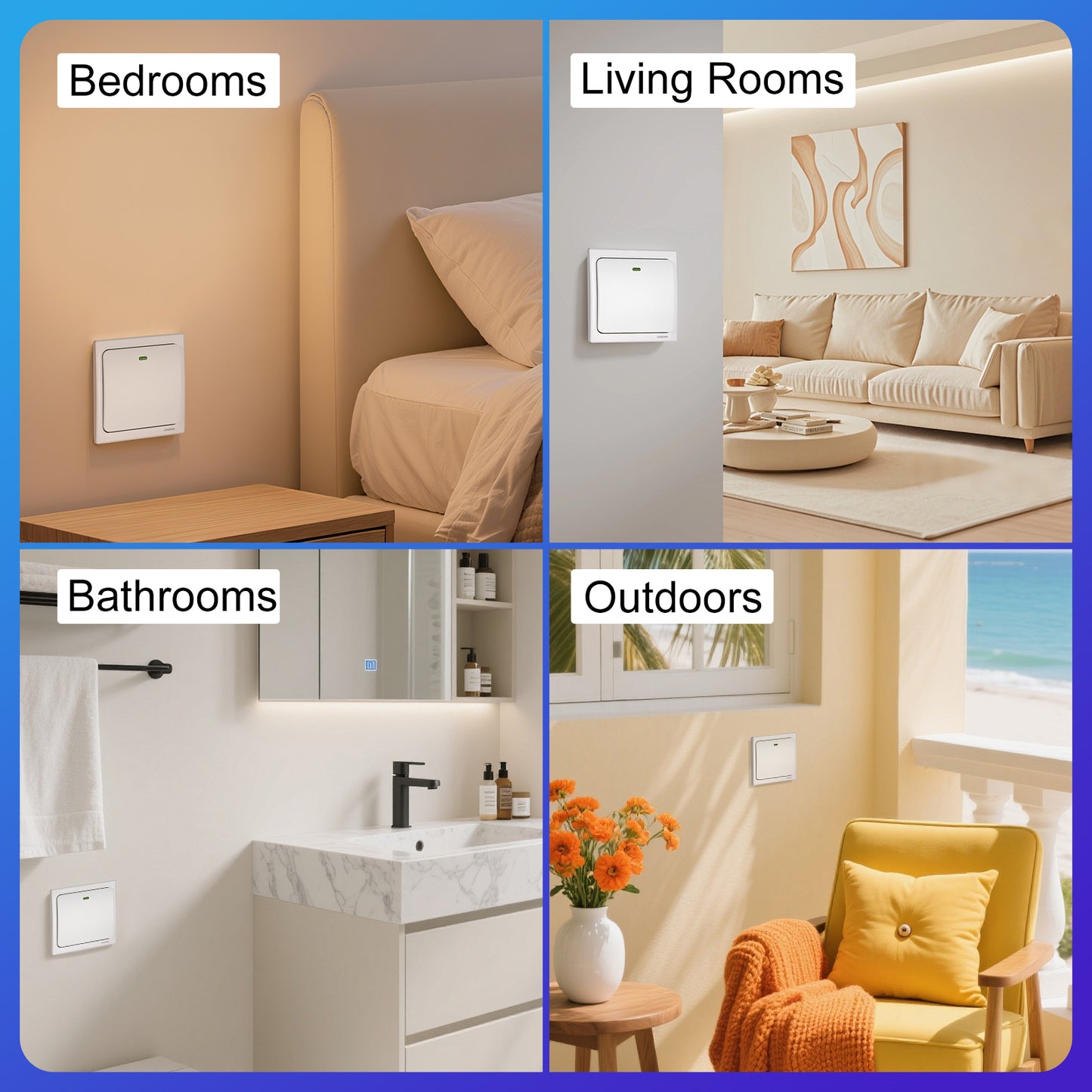 Acegoo Wireless Wall Switch, Self-powered Remote Light Switch, Works with Acegoo Remote Control Receiver (Switch Only)