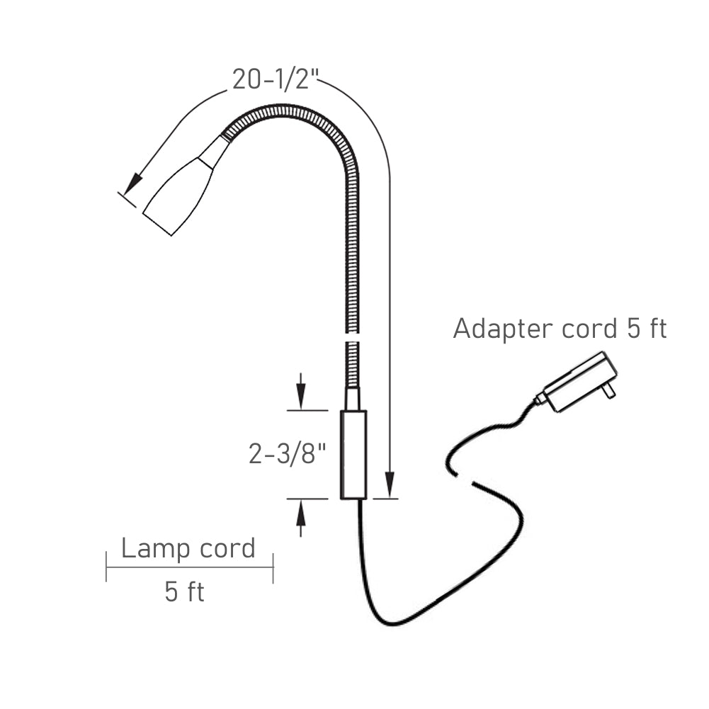 acegoo Minimalist Wall Mounted Bedside Reading Light Flexible Gooseneck Lamp with USB Charger, Headboard Dimmable Book Light