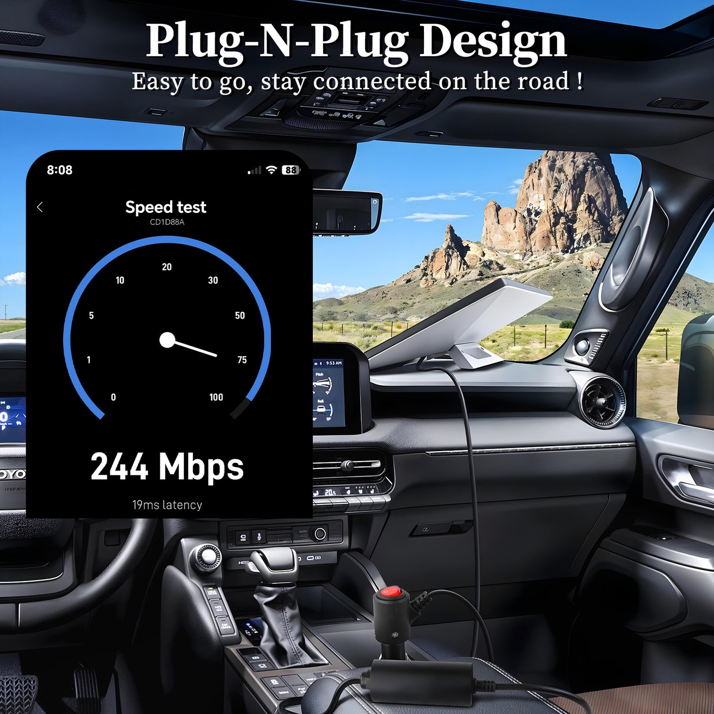 for Starlink Mini 12V Power Adapter, Car Cigarette Lighter Plug Step-up Converter, 12V to 30V Aluminum Voltage Booster for Starlink Mini, Waterproof & Portable