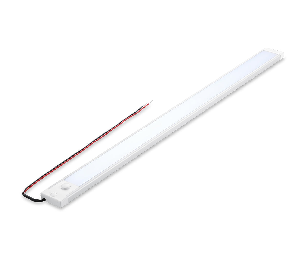 12V RV Boat Dimmable Under Cabinet LED Lighting Linear Light Bar with Integral Dimming Switch & Red Light, Screw Mount CRI90+ 20 Inches