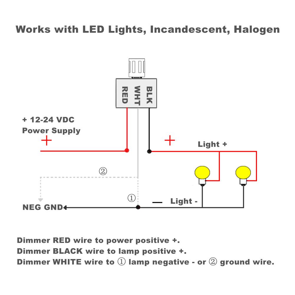 Acegoo 12V Dimmer Switch, RV Light Dimmer High Side PWM Dimming Switch
