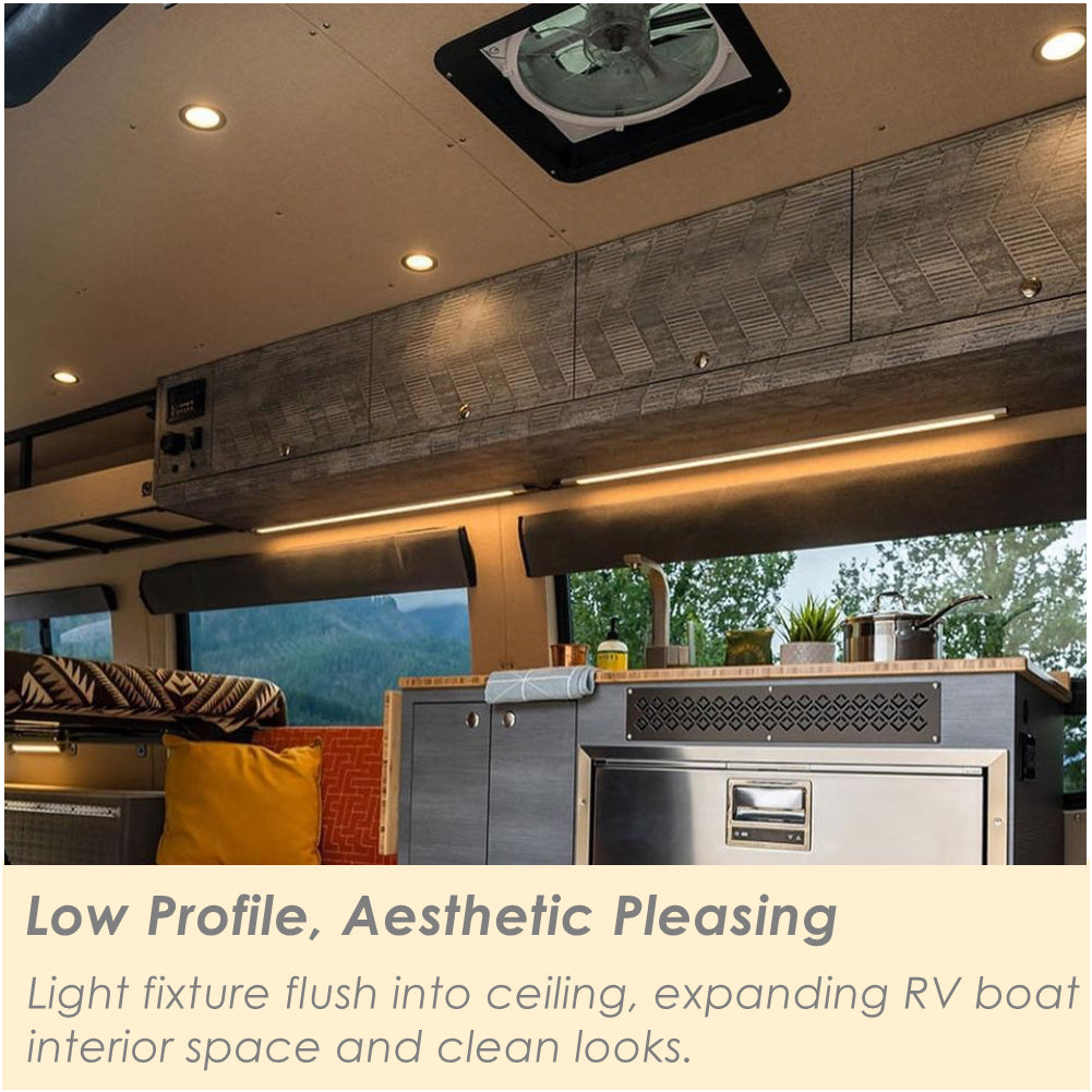 12V LED Puck Light, RV Boat Recessed Mount Ceiling Light, 12V Down Light for  Camper Vans Truck Motorhome Sailboat Interior Lighting, 6 Pack