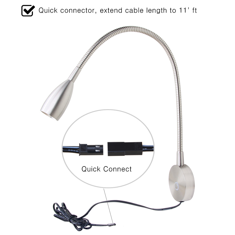 acegoo Bedside Reading Light, Minimalist LED Bed Reading Lamp Dimmable