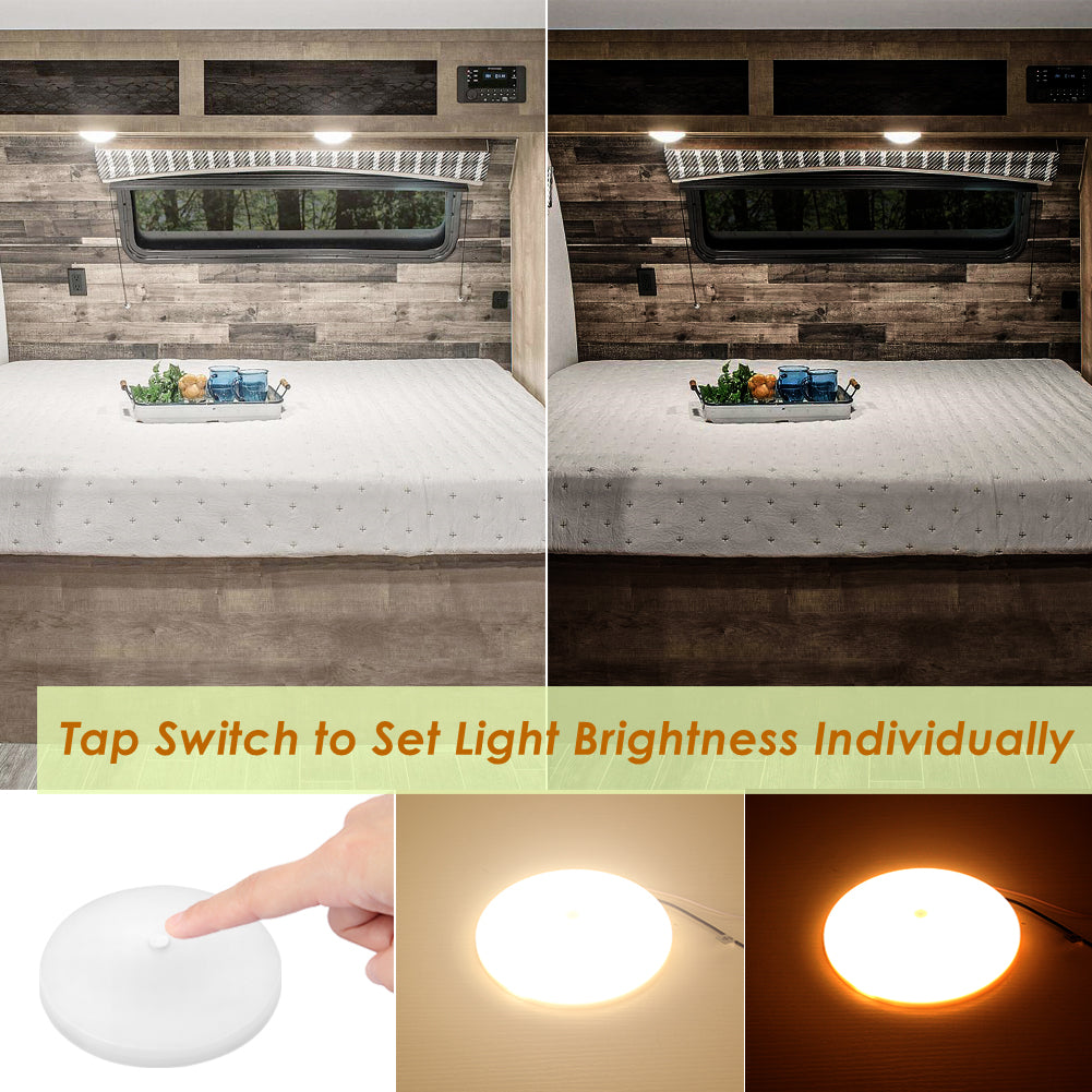 12V RV Interior LED Lights Switched Round Ceiling Light Fixture