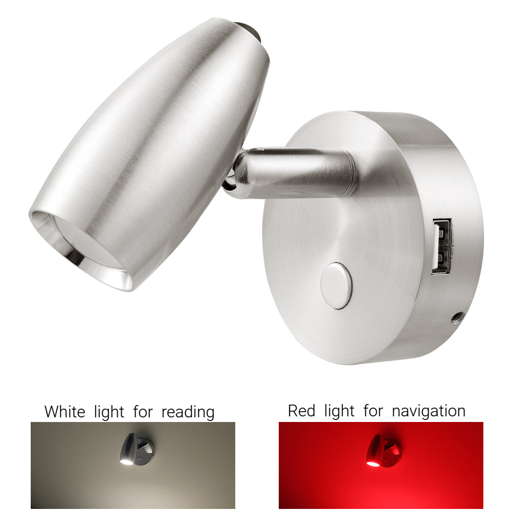 Auray LED6-USB 6-LED Gooseneck Light (USB, Red/White Light)